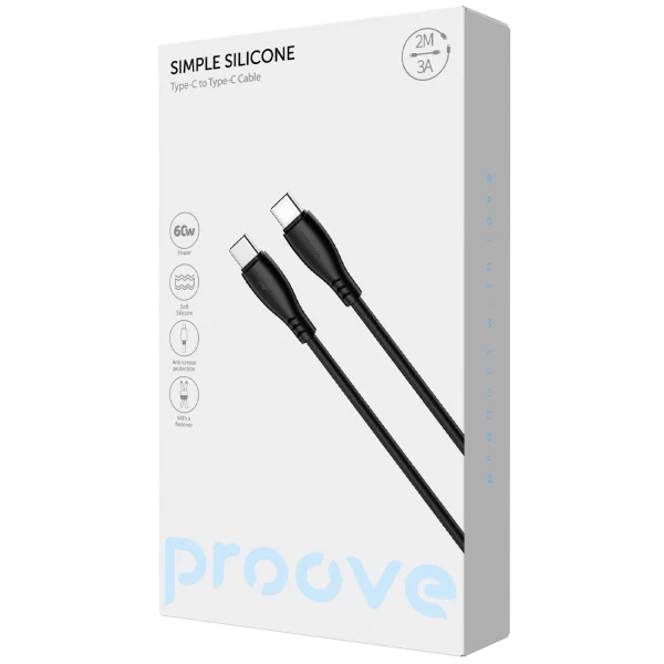 Cable Proove Simple Silicone Type-C to Type-C 60W (2m) - Photo 1