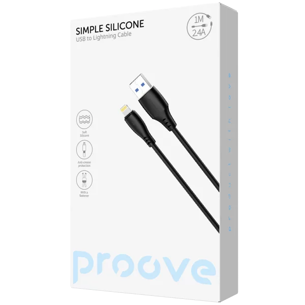 Cable Proove Simple Silicone USB to Lightning 2.4A (1m) - Photo 1