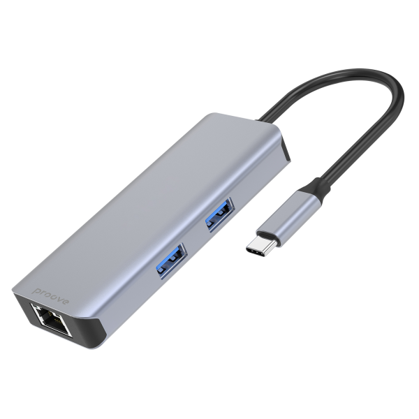 Type-C-HUB Proove Iron Link 6 in 1 (2*USB3.0 + SD/TF + RJ45 + HDMI) - Photo 2
