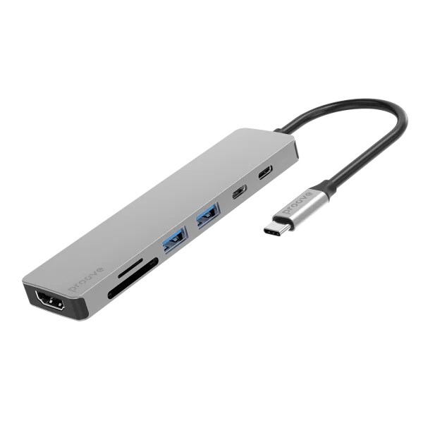Type-C-HUB Proove Iron Link Type-C to 2*USB3.0 + USBC +HDMI + PD +SD/TF (7 in 1)