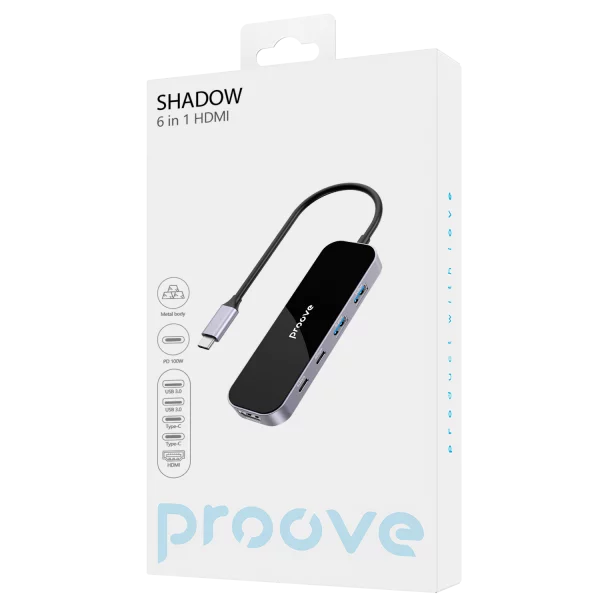 Type-C-HUB Proove Shadow (2*USB3.0 + Type-C + PD100W + HDMI) - Photo 4