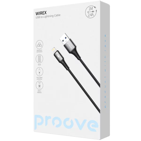 Cable Proove WireX USB to Lightning 2.4A (1m) - Photo 1