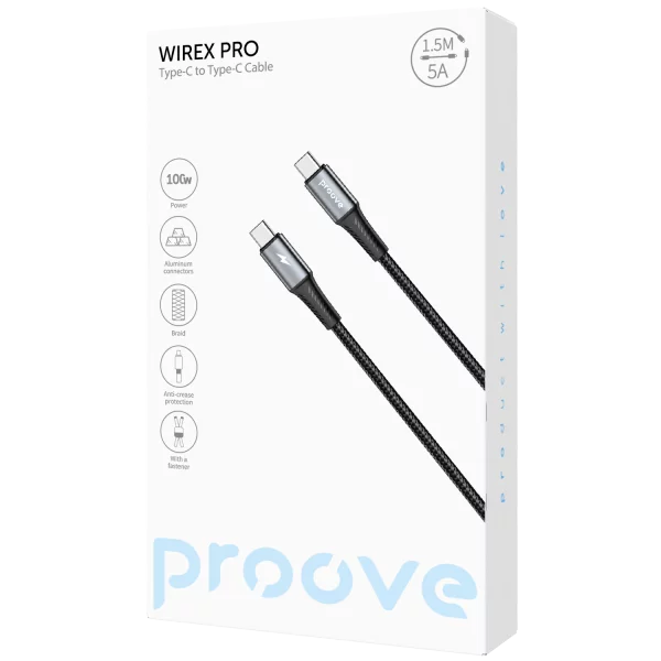 Cable Proove WireX Pro Type-C to Type-C 100W (1.5m) - Photo 1