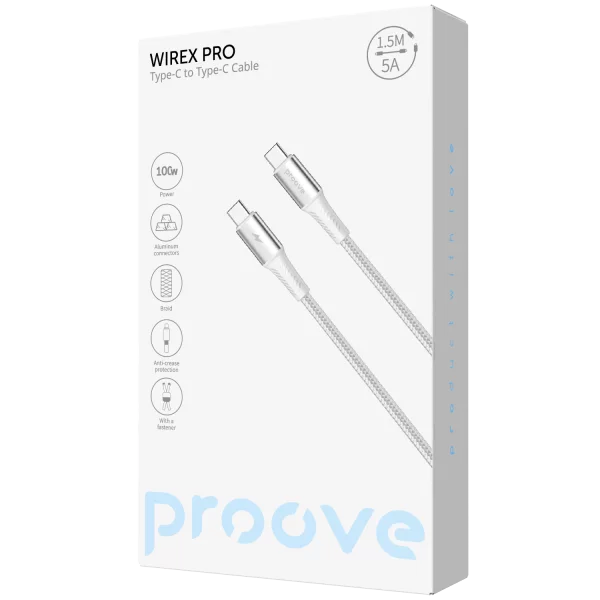 Cable Proove WireX Pro Type-C to Type-C 100W (1.5m) - Photo 1
