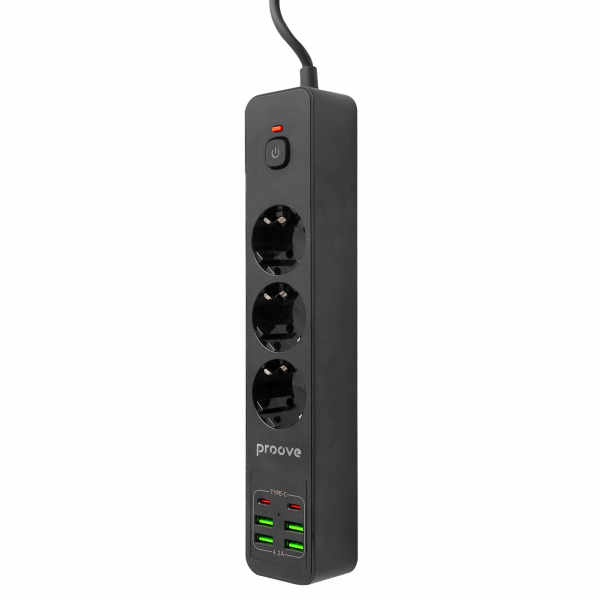 Power Strip Proove Power Socket P-03 (3 sockets + 4 USB + 2 Type-C) 2М - Photo 1