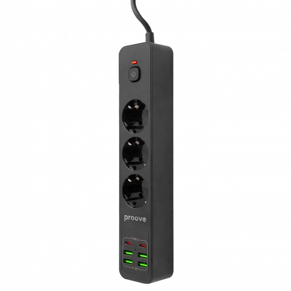 Power Strip Proove Power Socket P-03 (3 sockets + 4 USB + 2 Type-C) 2М - Photo 1