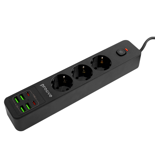 Power Strip Proove Power Socket P-03 (3 sockets + 4 USB + 2 Type-C) 2М - Photo 3