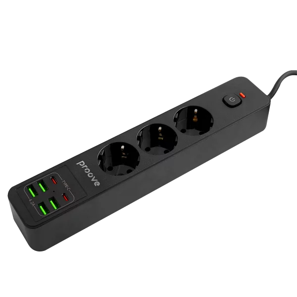 Power Strip Proove Power Socket P-03 (3 sockets + 4 USB + 2 Type-C) 2М - Photo 3