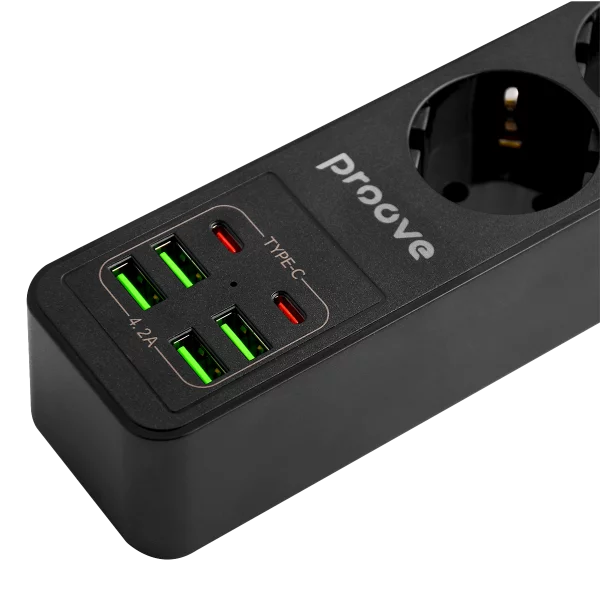 Power Strip Proove Power Socket P-03 (3 sockets + 4 USB + 2 Type-C) 2М - Photo 4