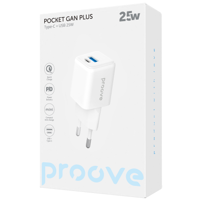 Wall Charger Proove Pocket GaN Plus 25W (Type-C + USB)