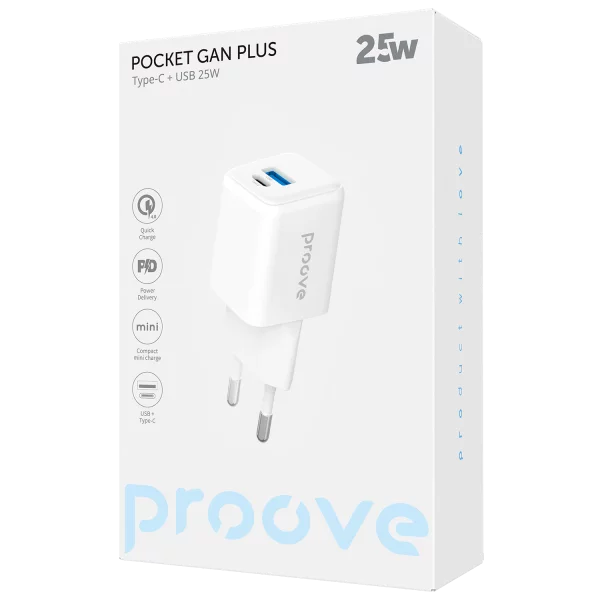 Wall Charger Proove Pocket GaN Plus 25W (Type-C + USB) - Photo 4