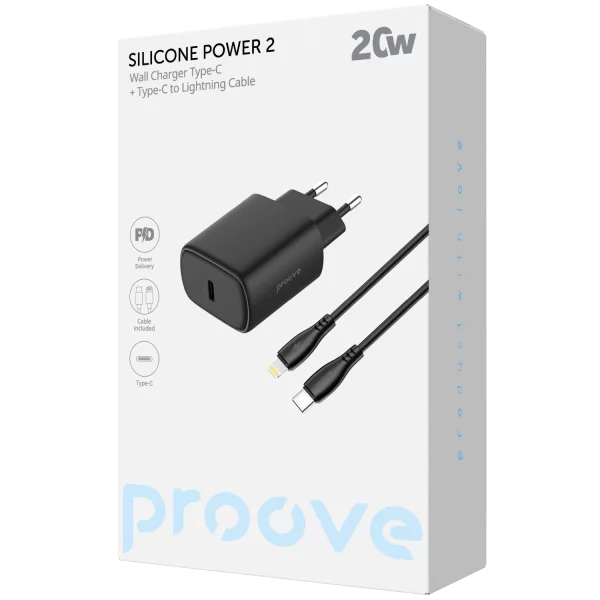 Proove Silicone Power 2 Type-C 20W + Сable Type-C to Lightning - Photo 4
