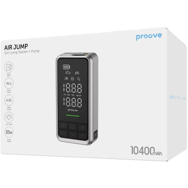 Car Jump Starter Proove 2 in 1 Air Jump + Pump 10400mAh 1000A - Photo 4