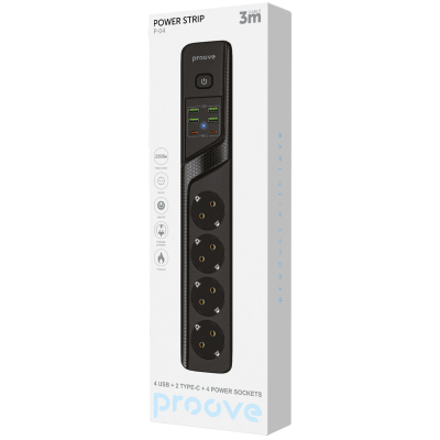 Power Strip Proove Power Socket P-04 (4 sockets + 4 USB + 2 Type-C) 3М