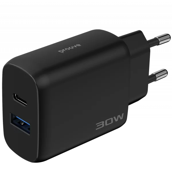 Wall Charger Proove Silicone Power 2 30W (Type-C + USB) + Cable Type-C to Type-C 60W (1m) - 照片 3