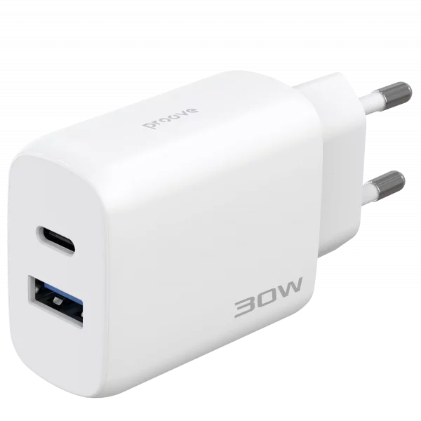 Wall Charger Proove Silicone Power 2 30W (Type-C + USB) + Cable Type-C to Type-C 60W (1m) - Photo 3