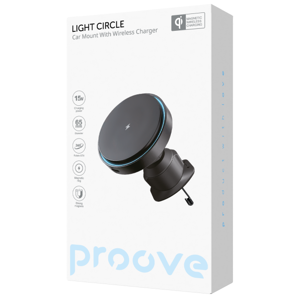 Wireless Charging Car Holder Proove Light Circle 15W