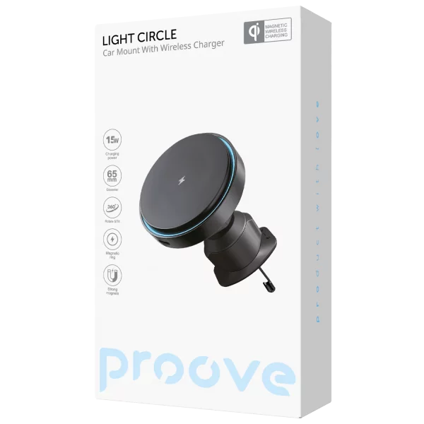 Car holder with wireless charger  Proove Light Circle 15W - Photo 4