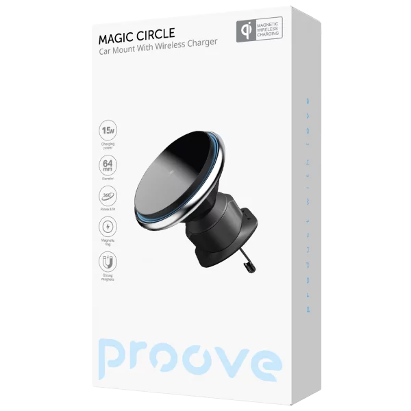 Car holderwith wireless charger Proove Magic Circle 15W - Photo 1