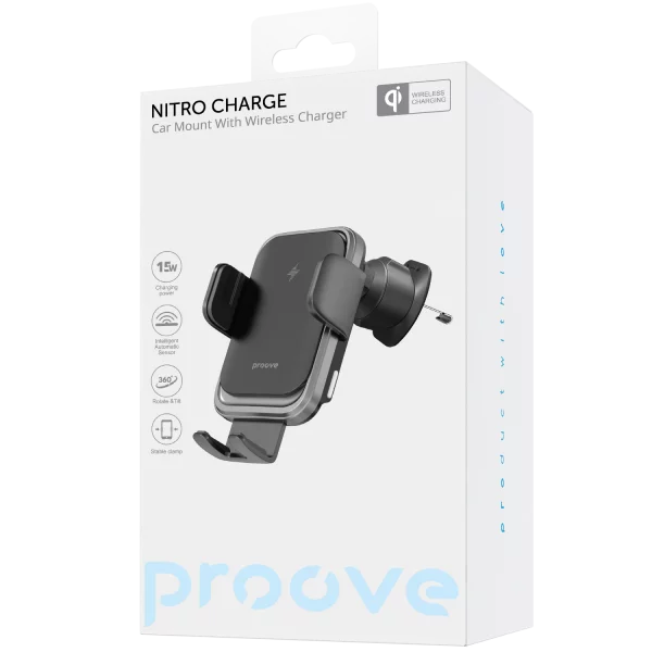 Car holder with wireless charger Proove Nitro Charge 15W - Photo 1