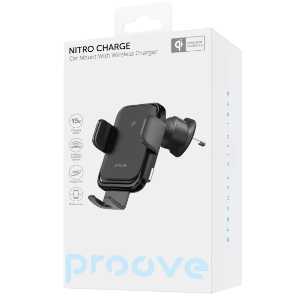 Car Holder with wireless charger Proove Nitro Charge 15W - Photo 1