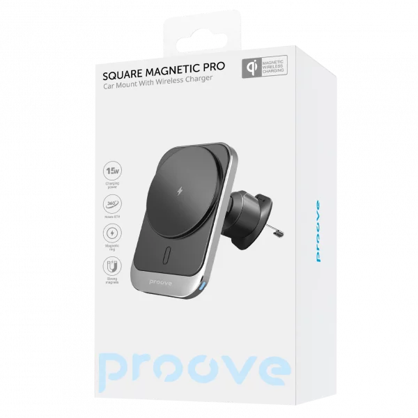 Car holder with wireless charger Proove Square Magnetic PRO 15W - Photo 1