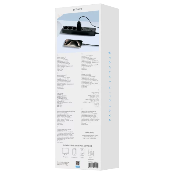 Power Strip Proove Power Socket P-04 (4 sockets + 4 USB + 2 Type-C) 2М - Zdjęcie 6