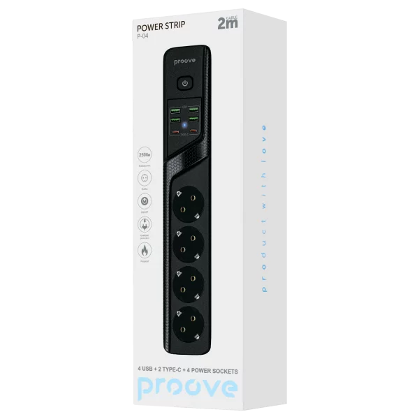 Power Strip Proove Power Socket P-04 (4 sockets + 4 USB + 2 Type-C) 2М - Zdjęcie 5