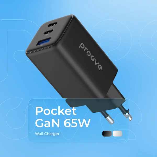 Wall Charger Proove Pocket GaN 65W (2*Type-C + USB) - Foto 4