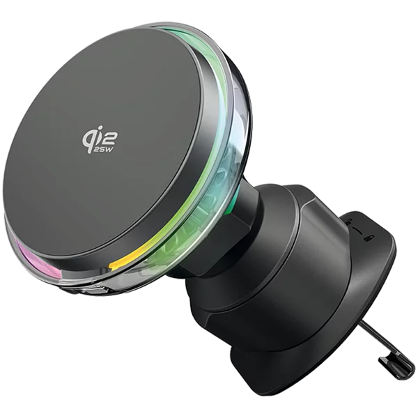 Car Mount With Wireless Charger Proove Light Crystal Qi2.2 25W