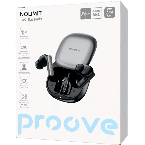 Wireless Earphones Proove NoLimit TWS with Hybrid ANC (APP) - Photo 1