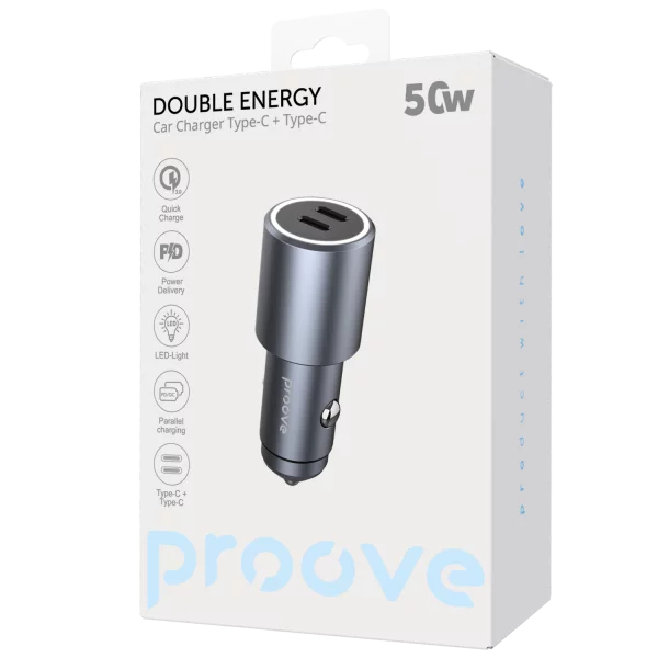 Car Charger Proove Double Energy 50W (Type-C + Type-C) - Photo 4