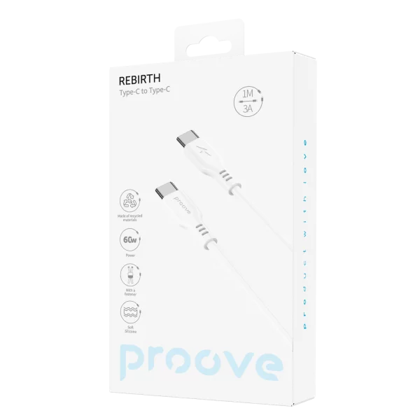 Cable Proove Rebirth Type-C to Type-C 60W (1m) - Foto 1