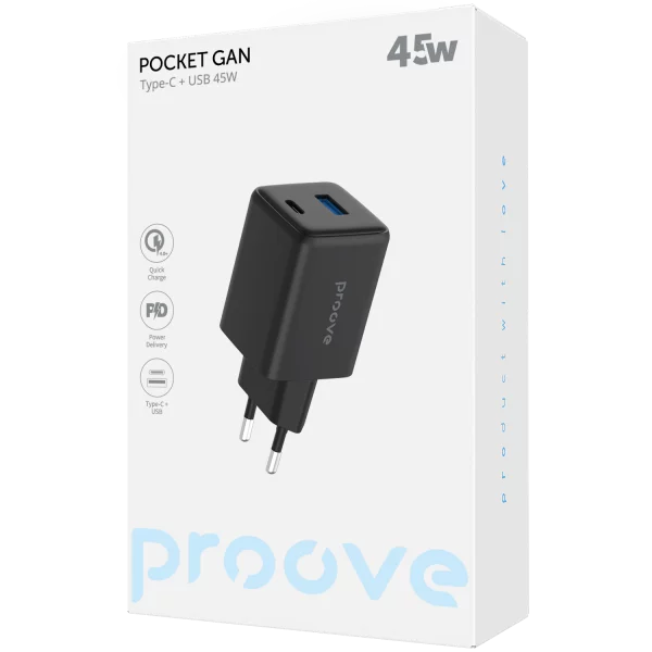 Wall Charger Proove Pocket Gan 45W (Type-C + USB) - Photo 4