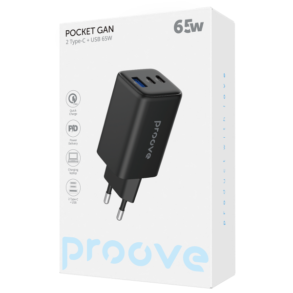 Wall Charger Proove Pocket GaN 65W (2*Type-C + USB)