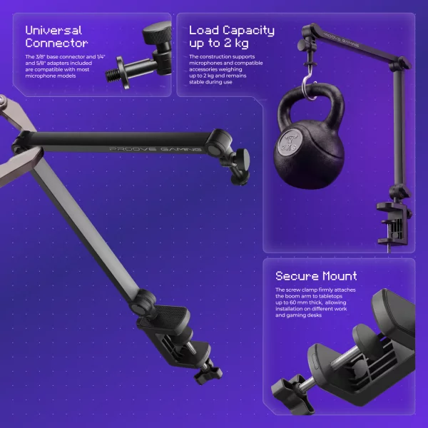 Boom Arm Stand Proove Gaming Arrow - fotoğraf 10