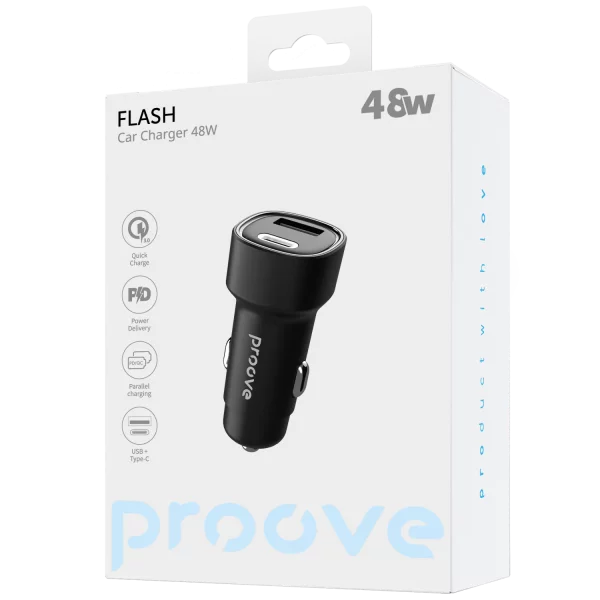 Car Charger Proove Flash 48W (Type-C + USB) - Photo 1