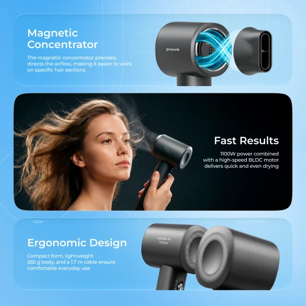 Hair Dryer Proove Sensa AI (1100W) - Foto 4