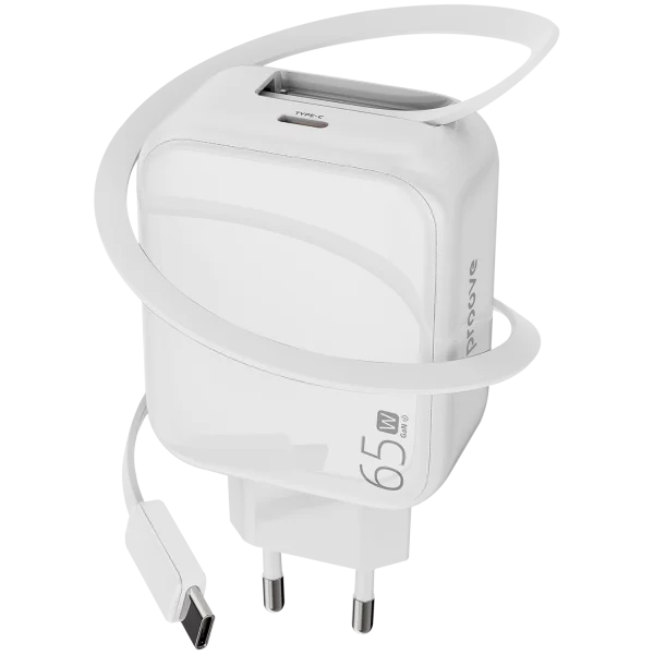 Wall Charger Proove Fixtape Type-C 65W With Retractable Cable