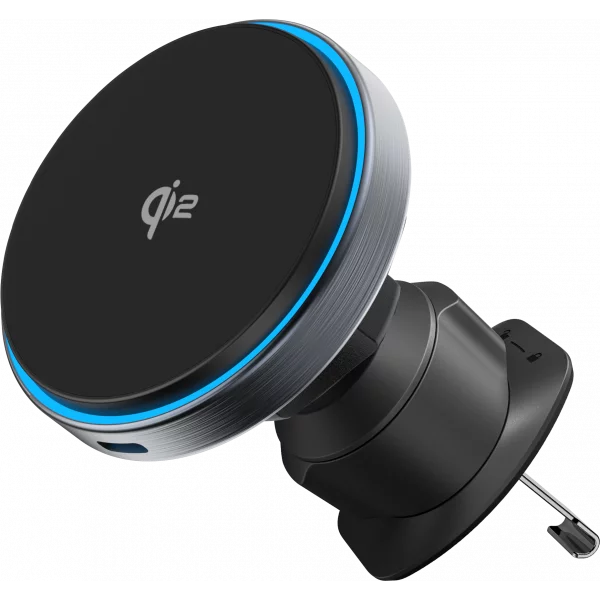 Car Mount With Wireless Charger Proove Titanium Circle Qi2 15W