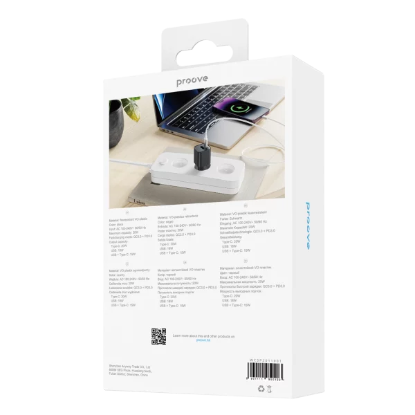 Ładowarka sieciowa Proove Silicone Power Plus 20W (Type-C + USB) - Zdjęcie 5