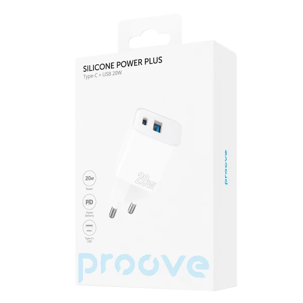 Wall Charger Proove Silicone Power Plus 20W (Type-C + USB) - Photo 4