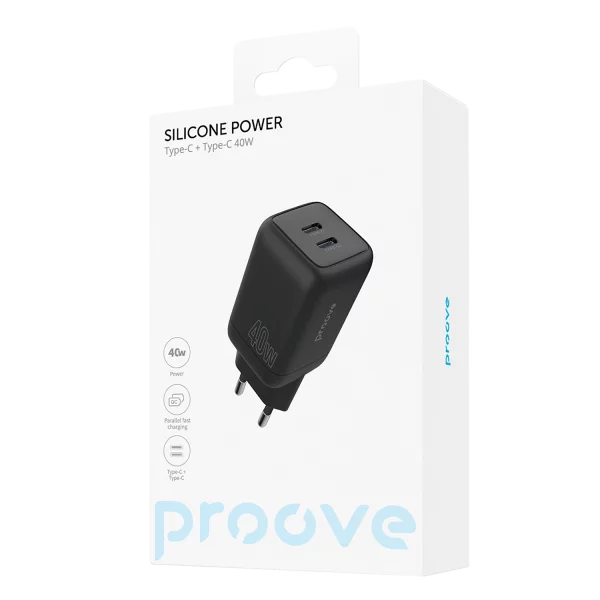 Wall Charger Proove Silicone Power 40W (Type-C + Type-C) - Photo 4