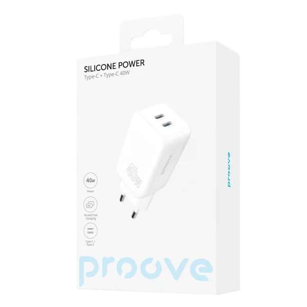 Wall Charger Proove Silicone Power 40W (Type-C + Type-C) - Photo 4