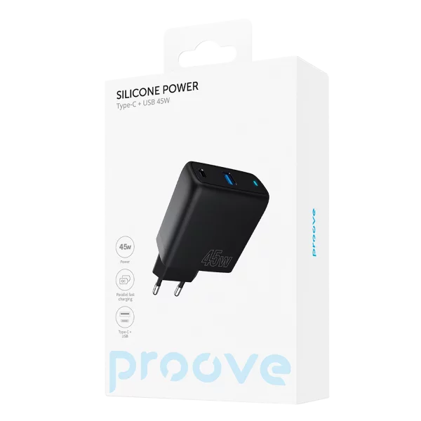 Wall Charger Proove Silicone Power 45W (Type-C + USB) - Photo 4