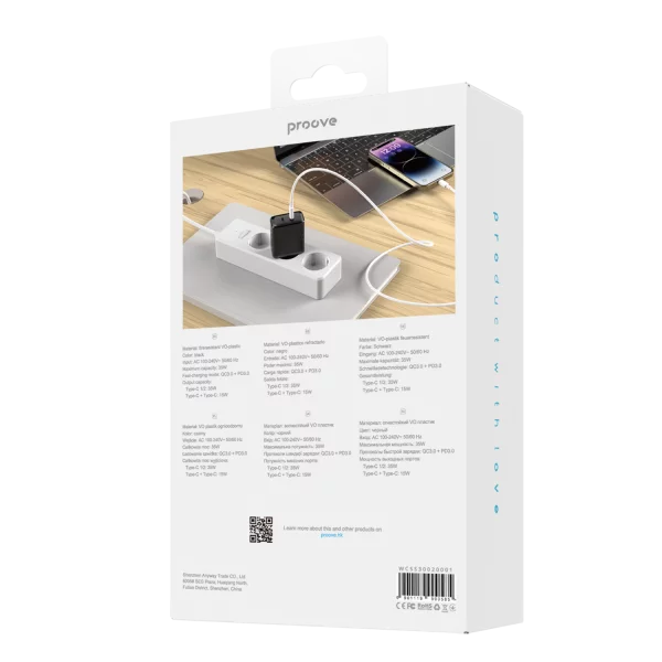 Wall Charger Proove Speed Surge Gan 35W (Type-C + Type-C) - Photo 2