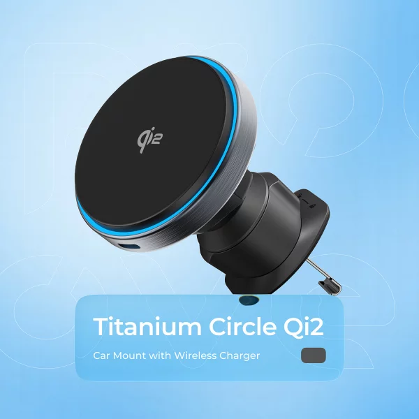 Car Mount With Wireless Charger Proove Titanium Circle Qi2 15W - photo 3