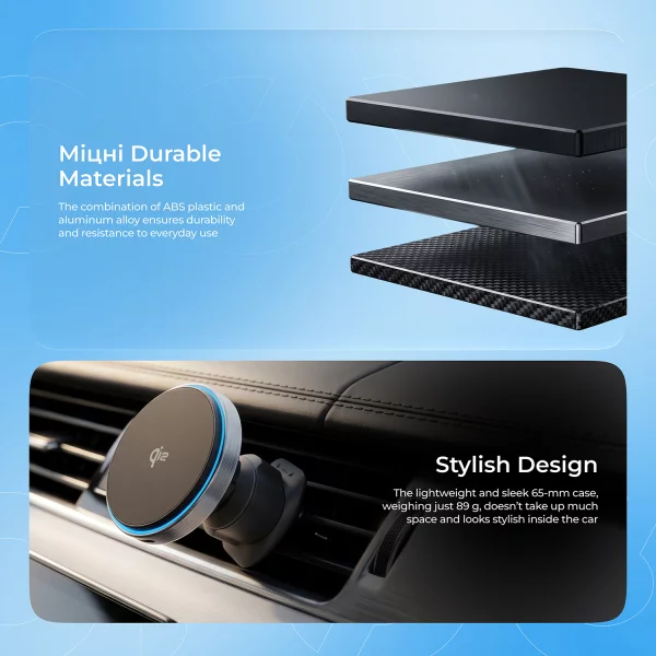 Car Mount With Wireless Charger Proove Titanium Circle Qi2 15W - photo 7