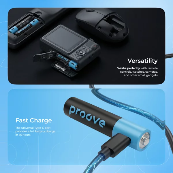 Rechargeable batteries Proove Compact Energy AAA 2 pcs - Photo 2