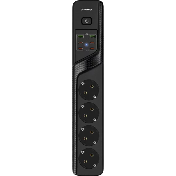 Мережевий фільтр Proove Power Strip P-04С (4 розетки EU AC + 2 USB + 4 Type-C) 3M